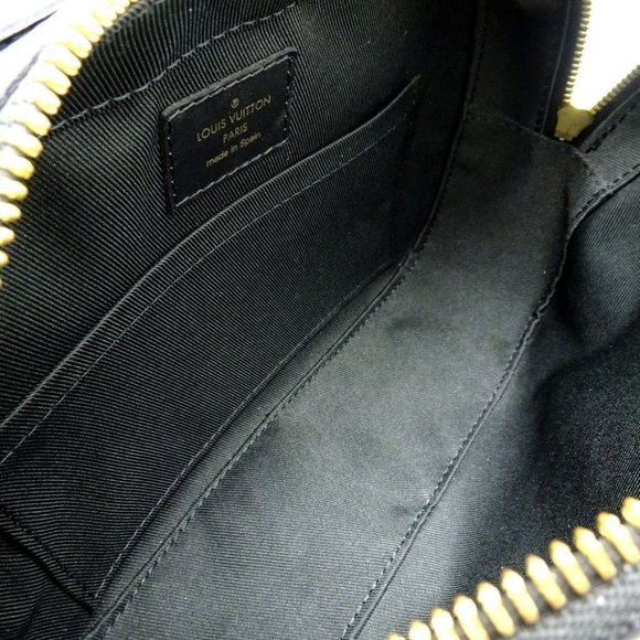 Saintonge Monogram Canvas Black Shoulder Bag - Picture 6 of 8